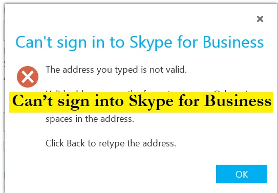 skype for business on mac fails to sign-in